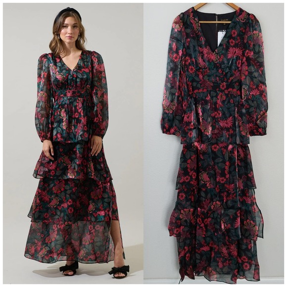 Sugarlips Dresses & Skirts - Sugarlips Briala Organza Sandy Pleated Maxi Dress Size XS NWT